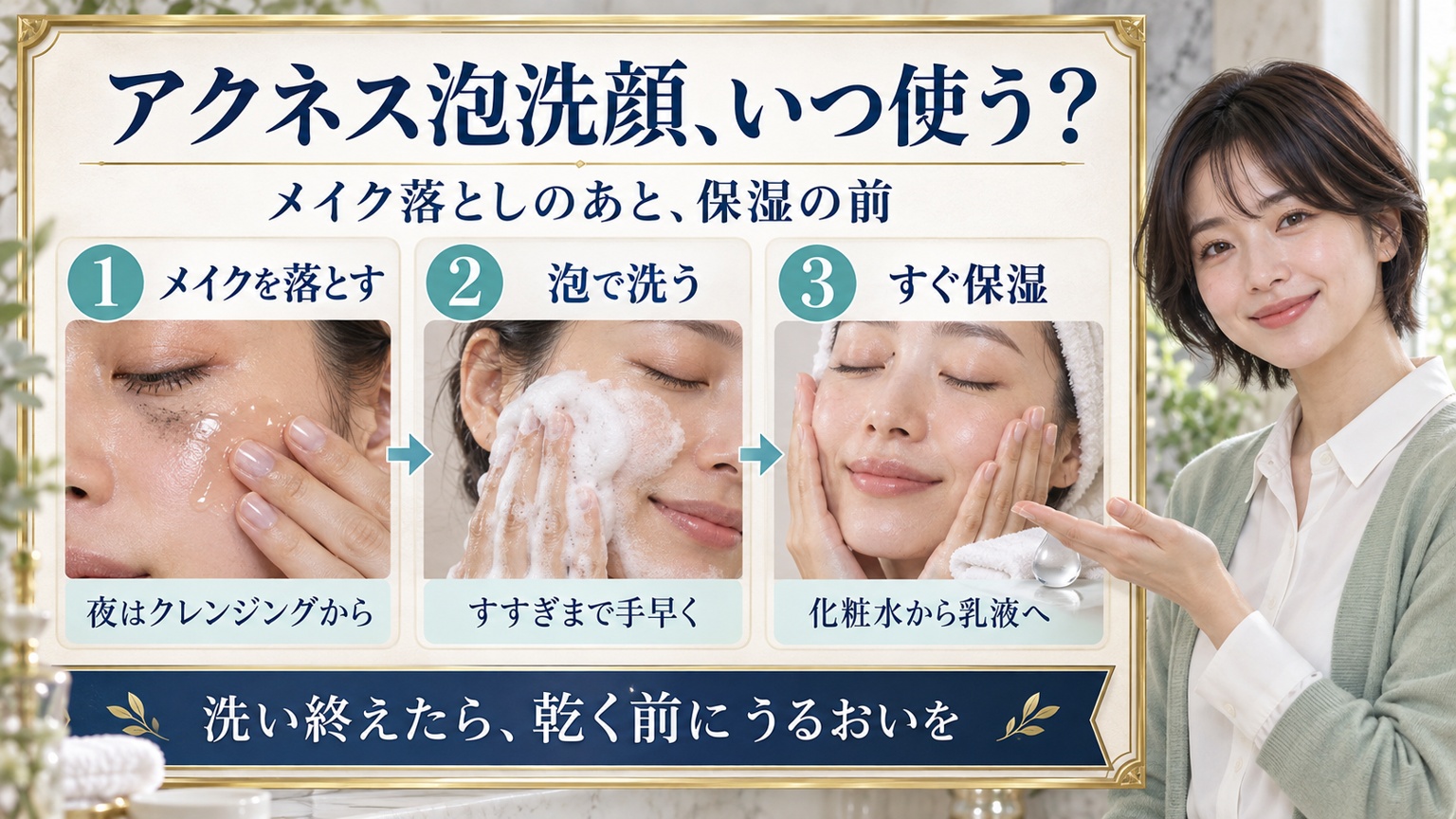 アクネス泡洗顔、いつ使う？