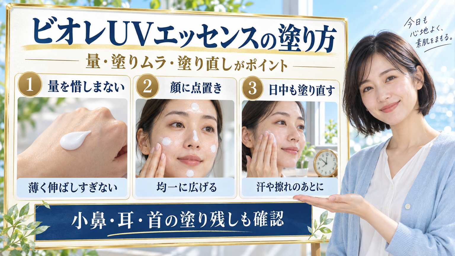 ビオレUVエッセンスの塗り方