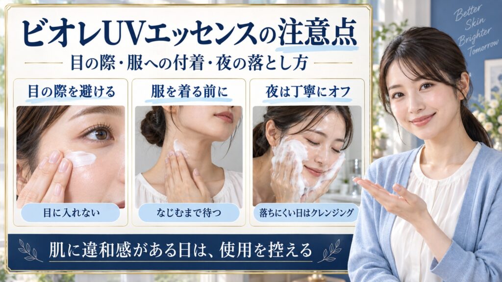 ビオレUVエッセンスの注意点
