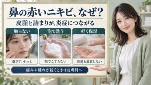 鼻の赤いニキビ、なぜ？