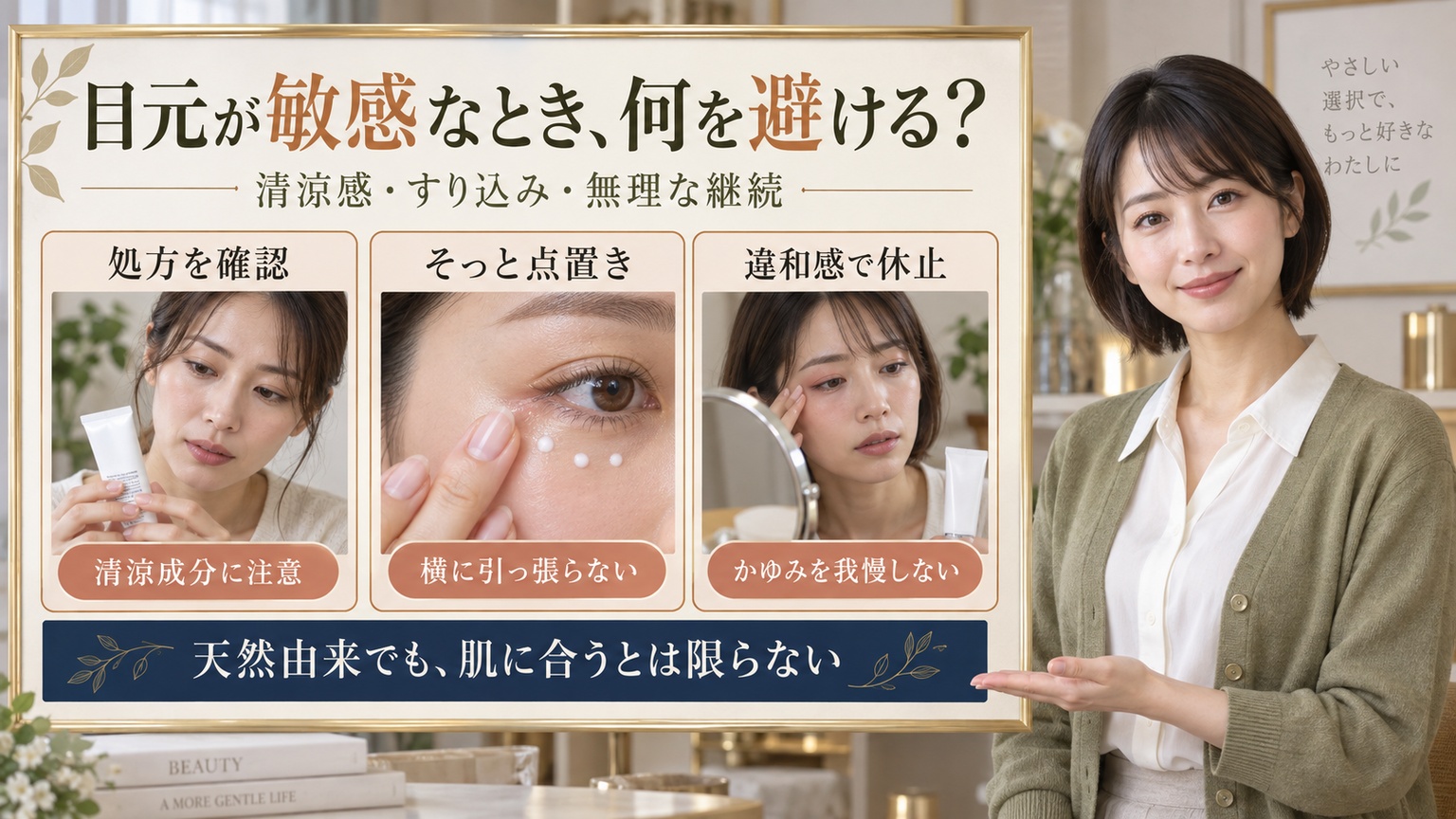 目元が敏感なとき、何を避ける？