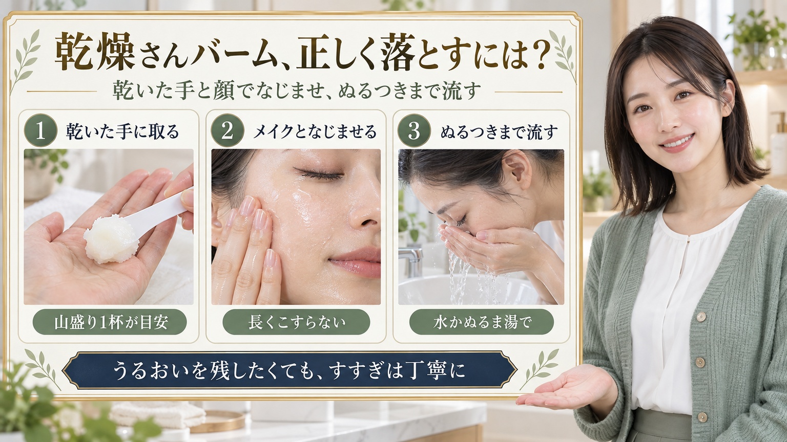 乾燥さんバーム、正しく落とすには?