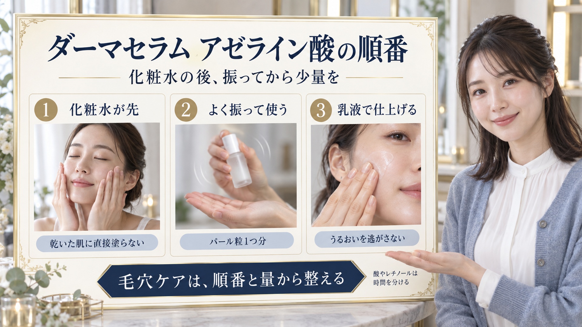 ダーマセラム アゼライン酸の順番