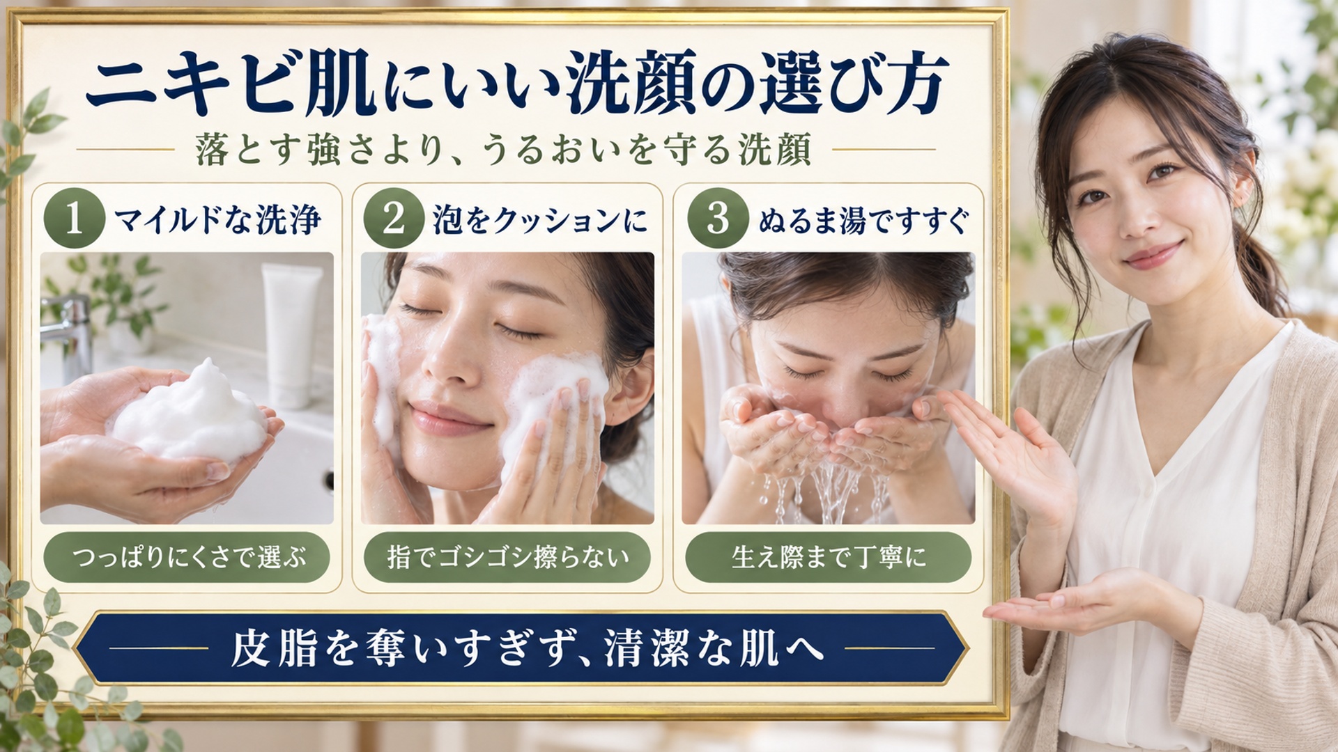 ニキビ肌にいい洗顔の選び方