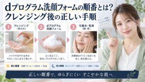 dプログラム洗顔フォームの順番とは？クレンジング後の正しい手順を3ステップで解説するアイキャッチ