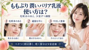 化粧水のあとに適量を取り手のひらでやさしく密着させる3手順