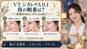 VTシカレチA0.1の順番は？リードルショット併用と浸透ルールの要点を3つの写真カードで説明