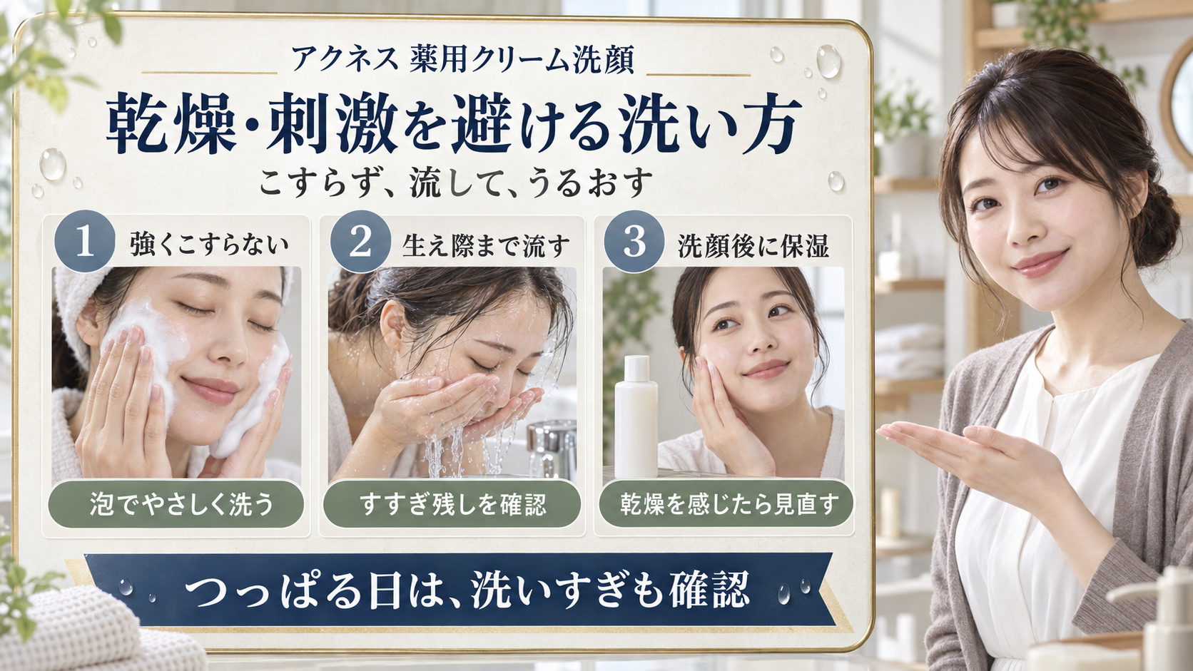 メンソレータムアクネス薬用クリーム洗顔の注意点|乾燥・刺激の防ぎ方