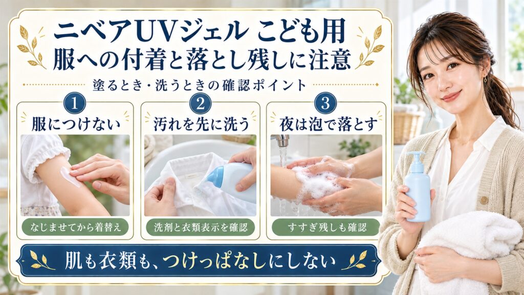 ニベアUVジェルこども用の注意点｜変色や落とし残し防止策｜Chocobra アイキャッチ