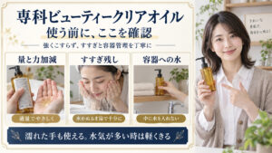 専科ビューティークリアオイル注意点｜乳化不足と乾燥を防ぐ使用基準｜Chocobra アイキャッチ