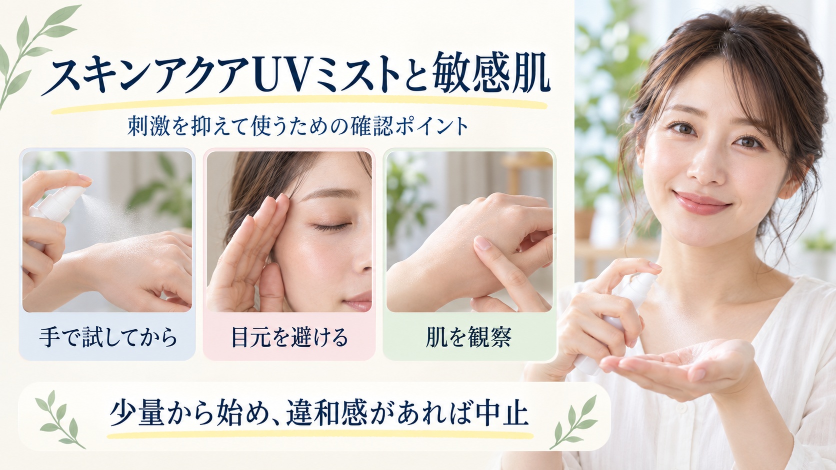 スキンアクアUVミスト敏感肌｜刺激を抑えて日焼けを防ぐ使用基準｜Chocobra アイキャッチ