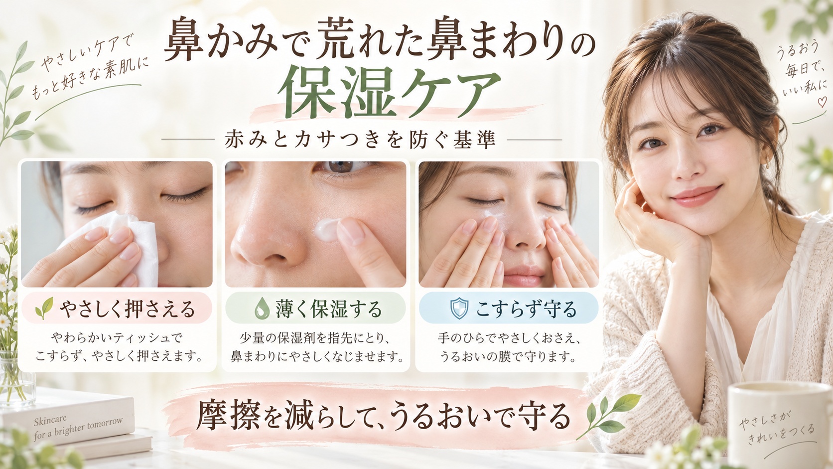 鼻かみで荒れた鼻まわりの保湿ケア｜赤みとカサつきを防ぐ基準｜Chocobraアイキャッチ