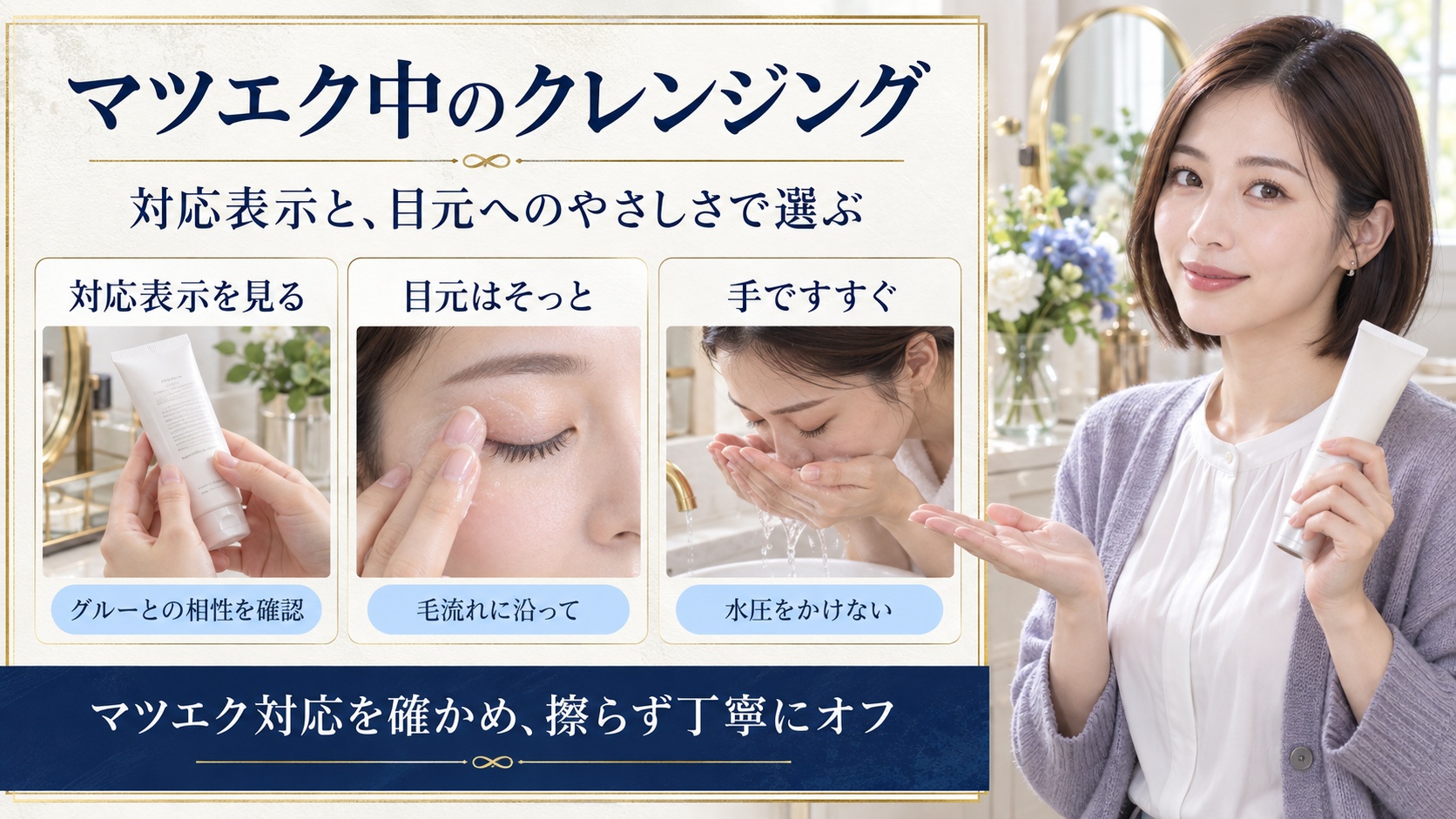 マツエク対応クレンジングの選び方|長持ちさせる正しい洗顔基準|Chocobra アイキャッチ