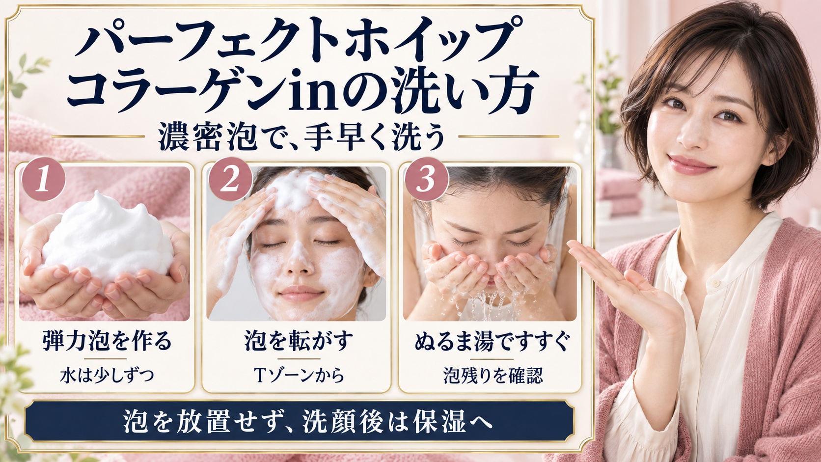 パーフェクトホイップ コラーゲンinの洗い方