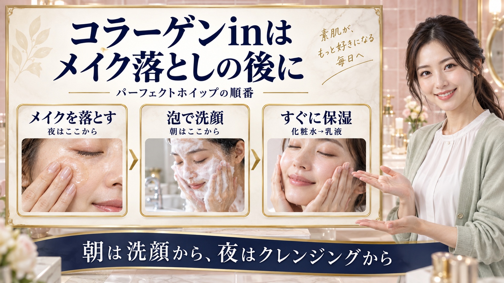 コラーゲンinは メイク落としの後に