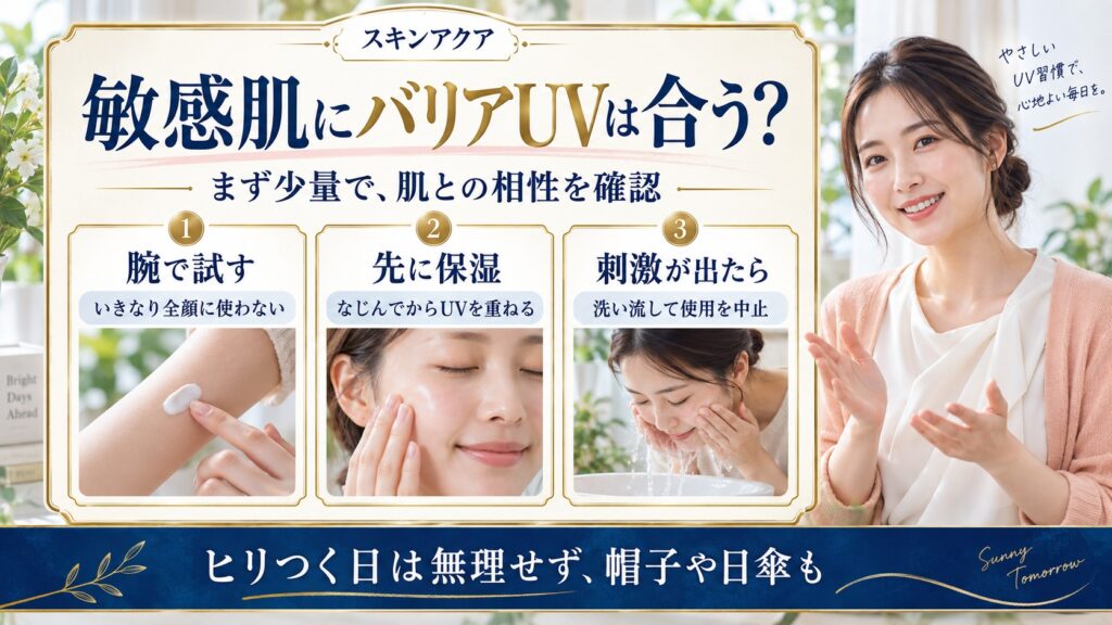 スキンアクアバリアUVは敏感肌に合う？毛穴と刺激の注意点