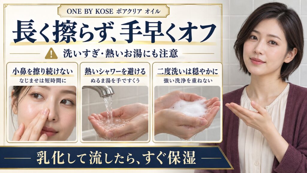 長く擦らず、手早くオフ