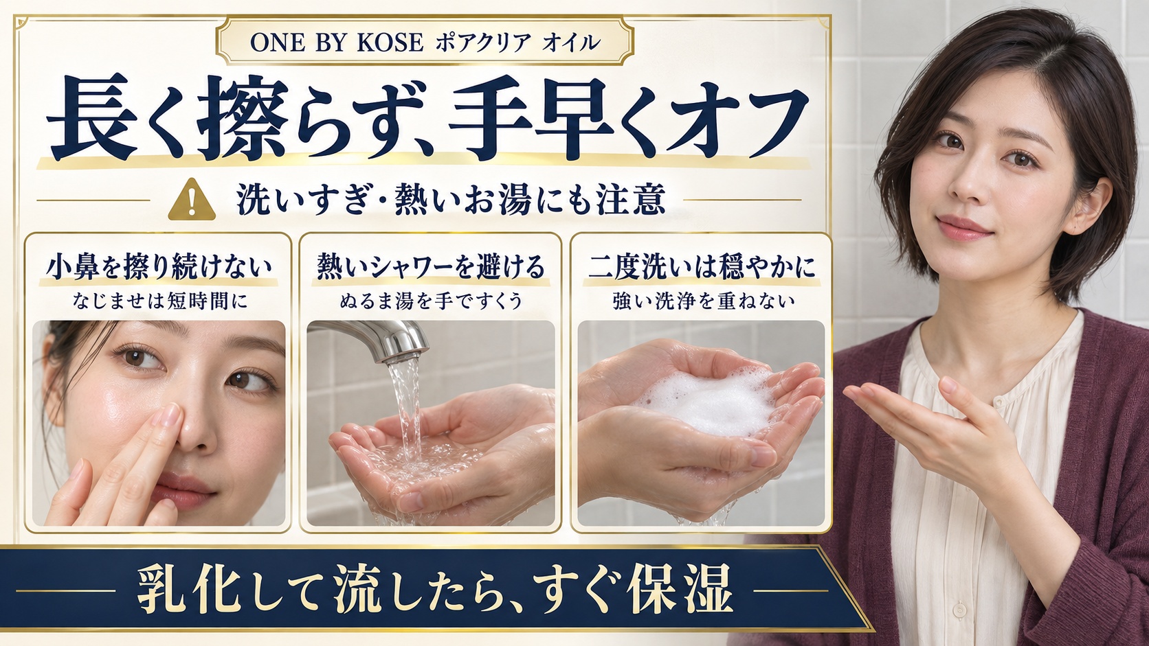 長く擦らず、手早くオフ