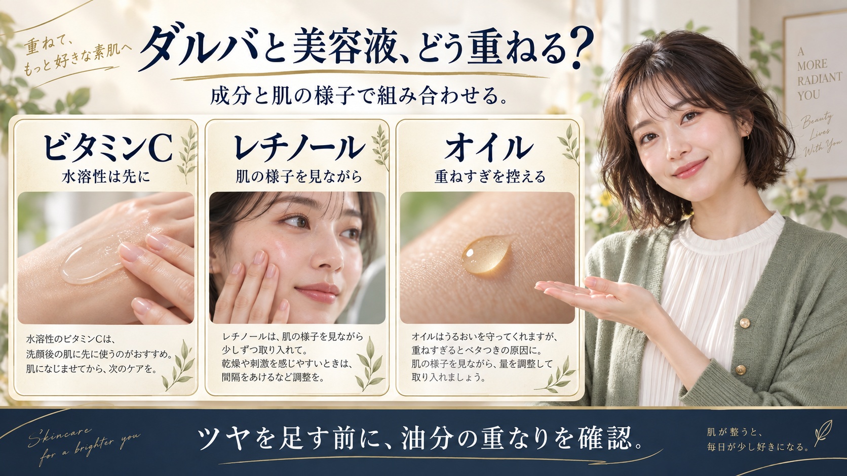 ダルバスプレーセラム併用の組み合わせ!ビタミンCやレチノール相性