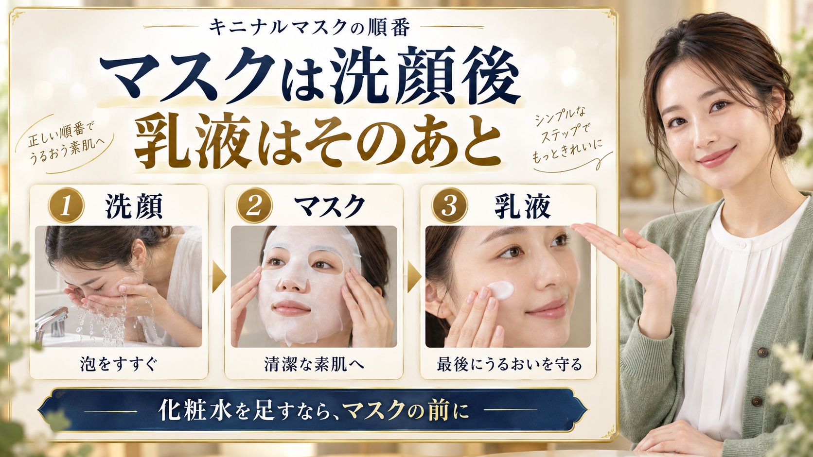 マスクは洗顔後 乳液はそのあと