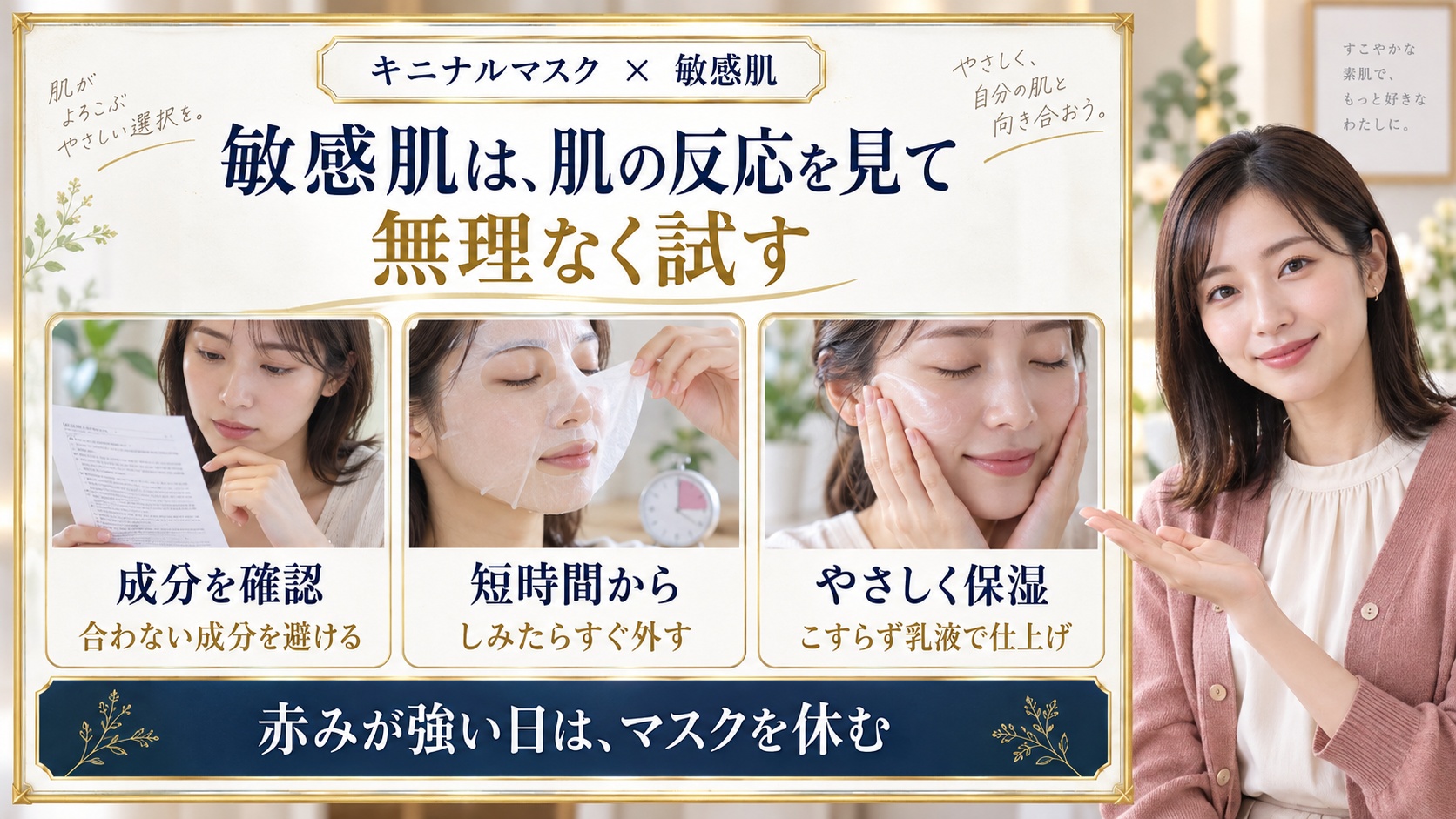 敏感肌は、肌の反応を見て 無理なく試す