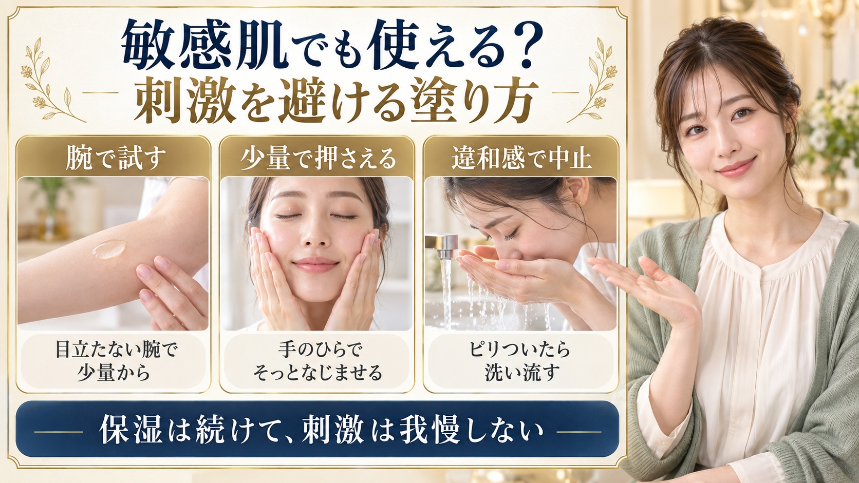 敏感肌でも使える？刺激を避ける塗り方