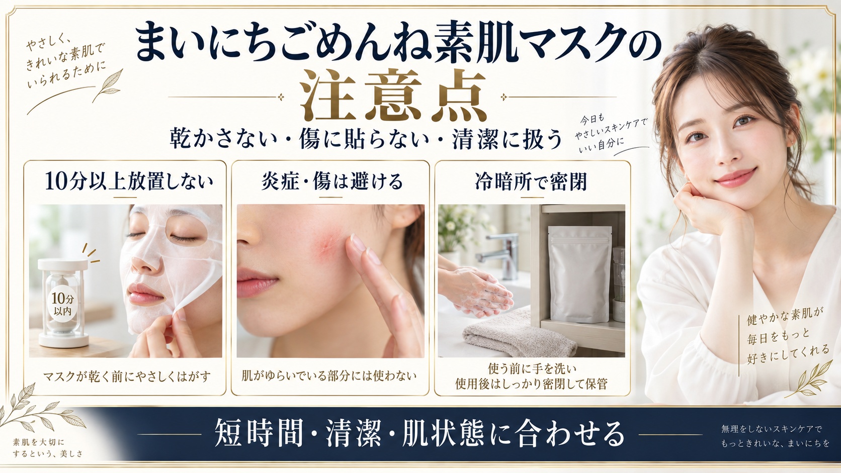 まいにちごめんね素肌マスクの注意点！貼りすぎず清潔に使うコツ