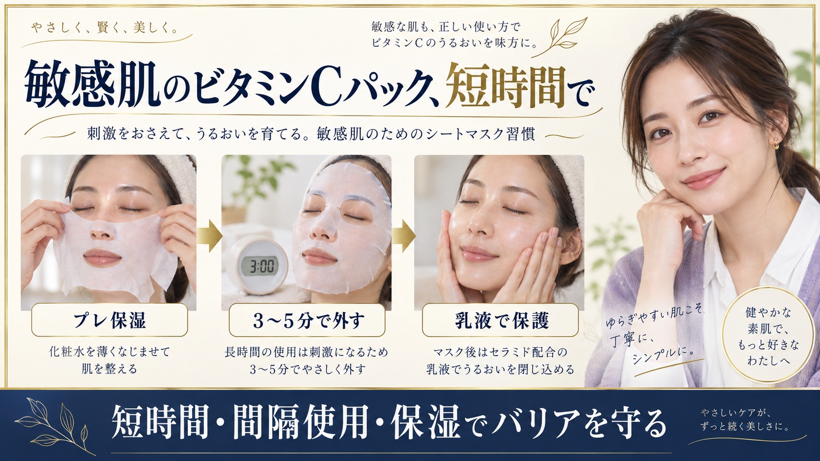 クリアターン エッセンスマスクは敏感肌でも平気?ビタミンC低刺激ケア