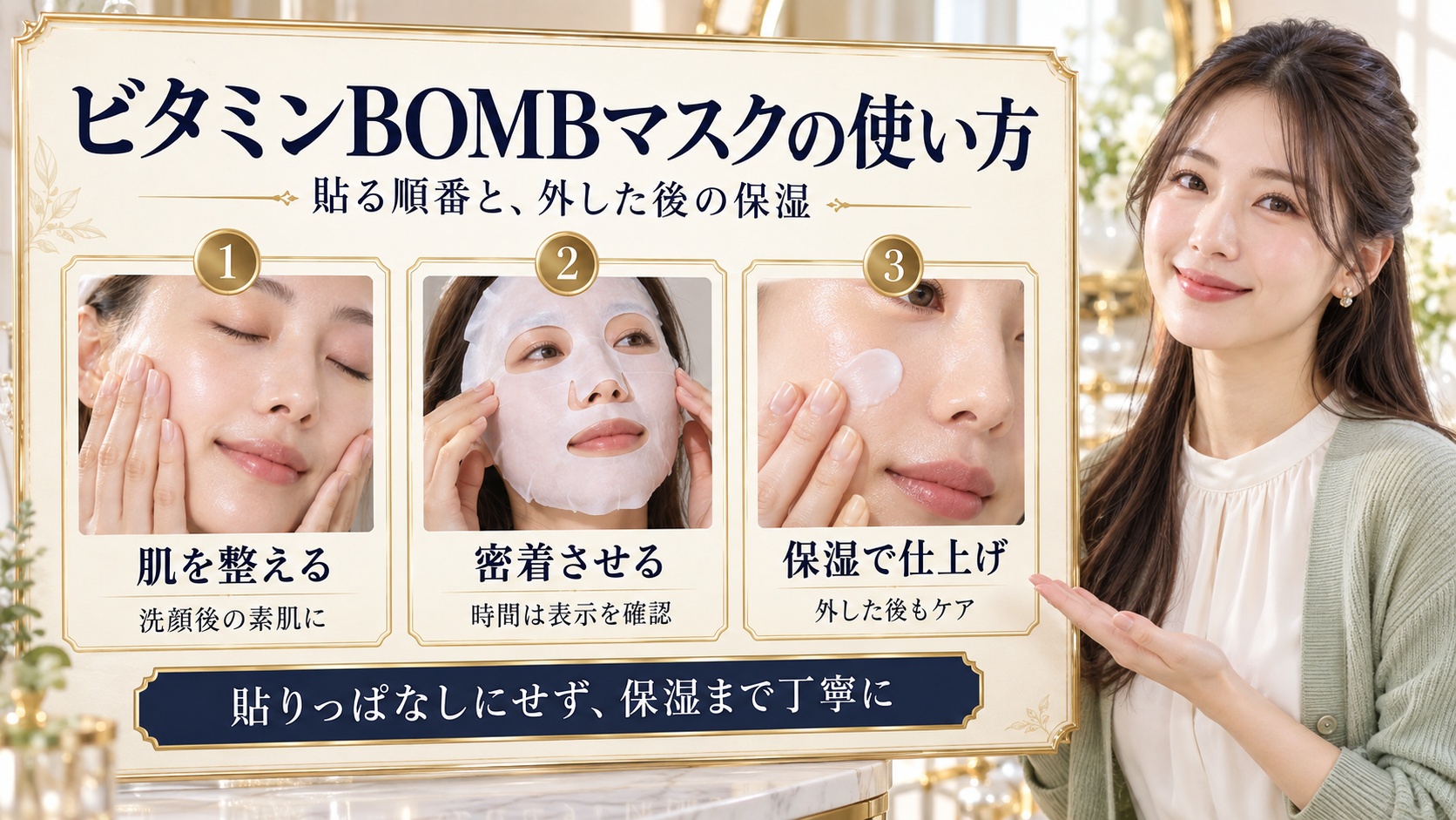 ビタミンBOMBマスクの使い方