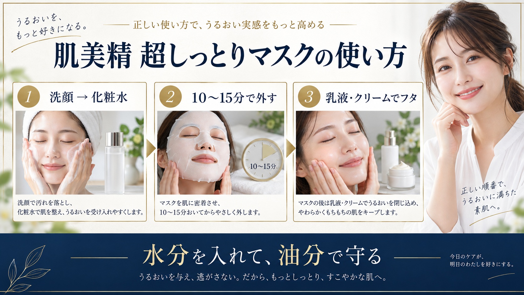 肌美精 うるおい浸透マスク超しっとりの使い方!効果を高める手順