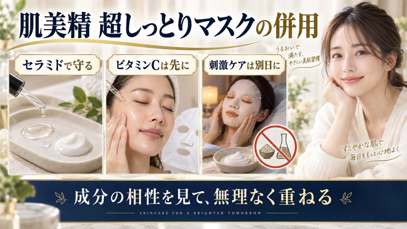 肌美精 超しっとりマスクの併用