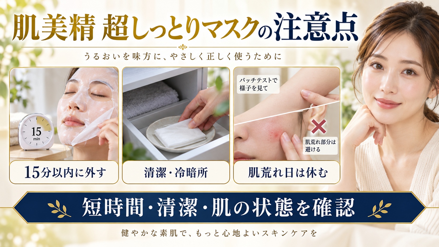 肌美精 超しっとりマスクの注意点