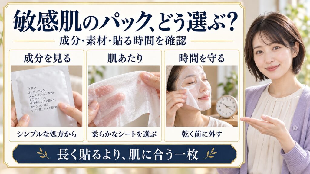 敏感肌のパック、どう選ぶ？
