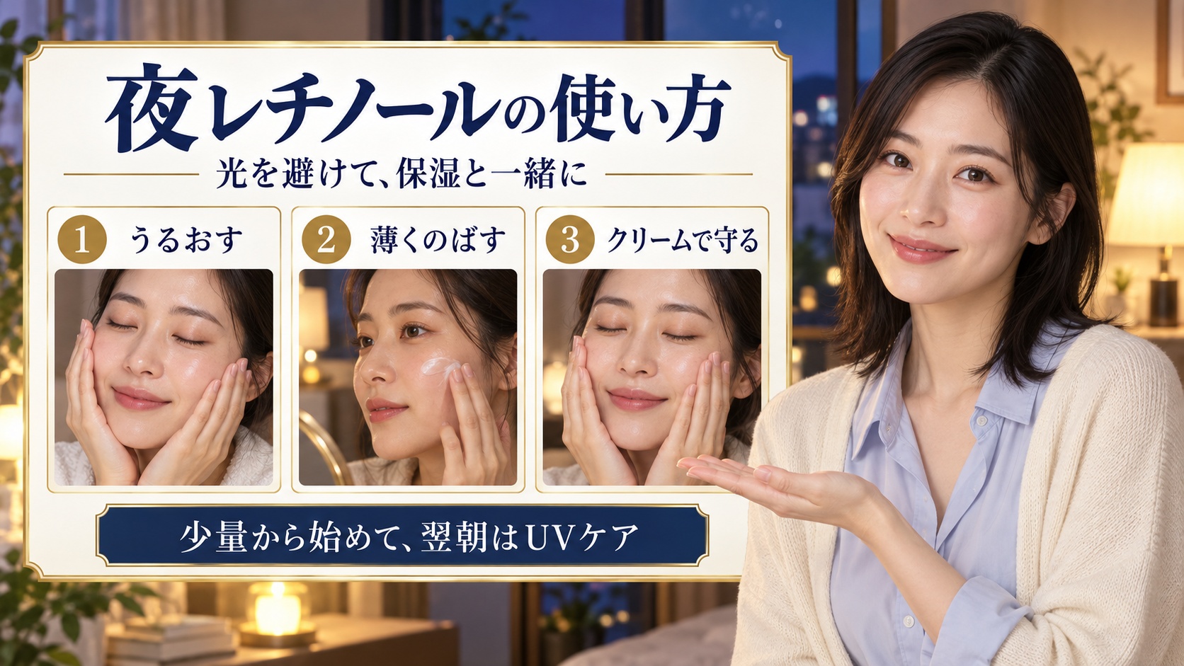 レチノールは夜が効果的？睡眠中の浸透を高める正しい使い方