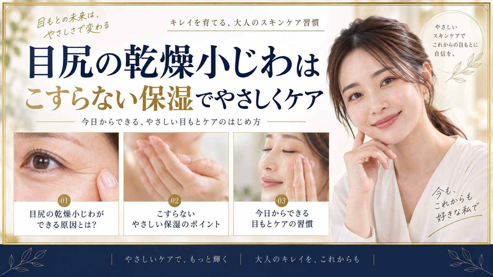目尻の乾燥小ジワは こすらない保湿でやさしくケア