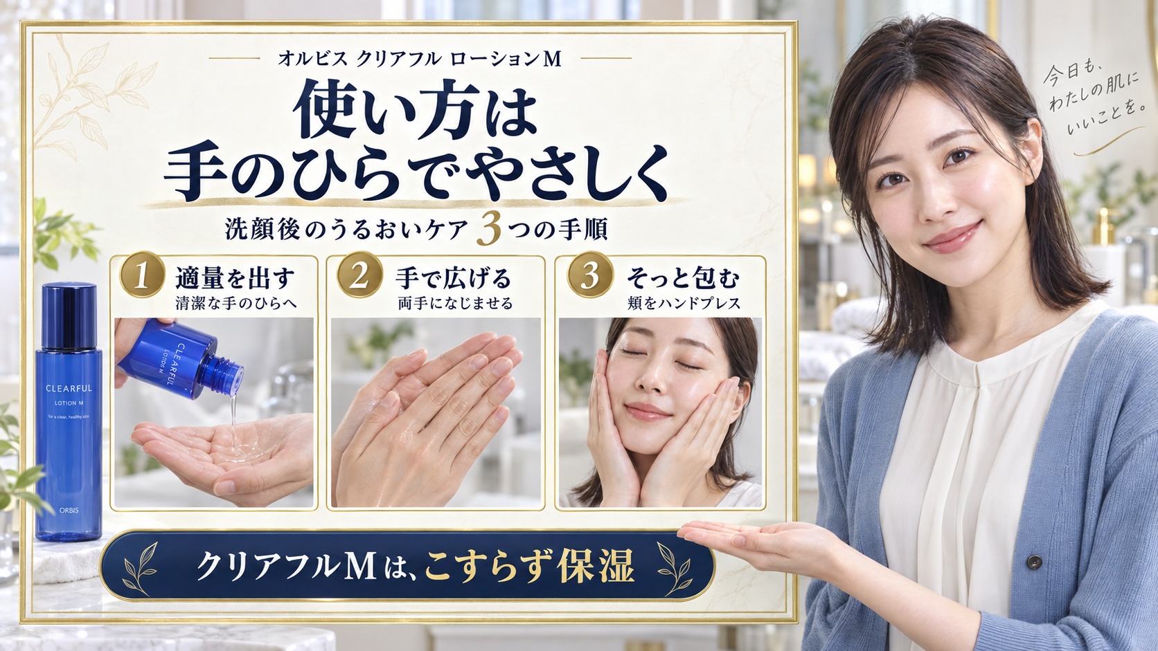 オルビスクリアフルローションMの使い方!大人ニキビを防ぐ浸透法