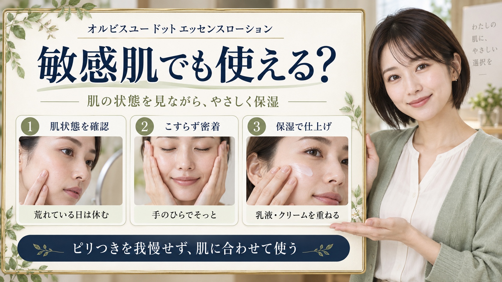 オルビスユードットエッセンスローションは敏感肌も使える？肌荒れ対策