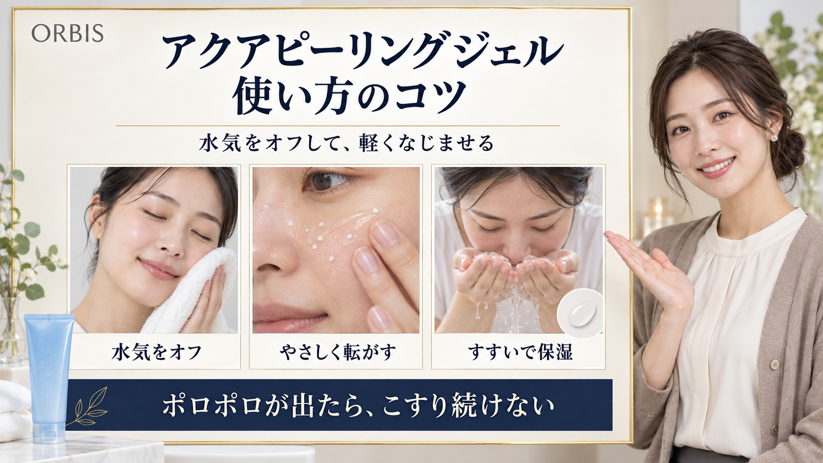 オルビスアクアピーリングジェルの使い方！ポロポロ落とす頻度とコツ