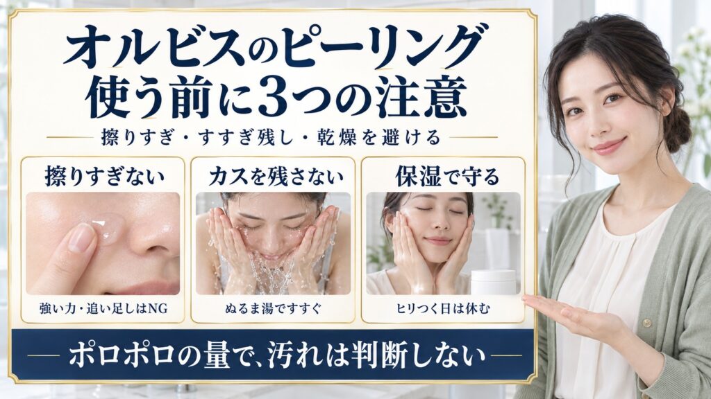 オルビスアクアピーリングジェルの注意点！ビニール肌を防ぐ正しい知識