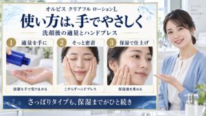 クリアフル ローションLの使い方｜2プッシュとハンドプレスの基本