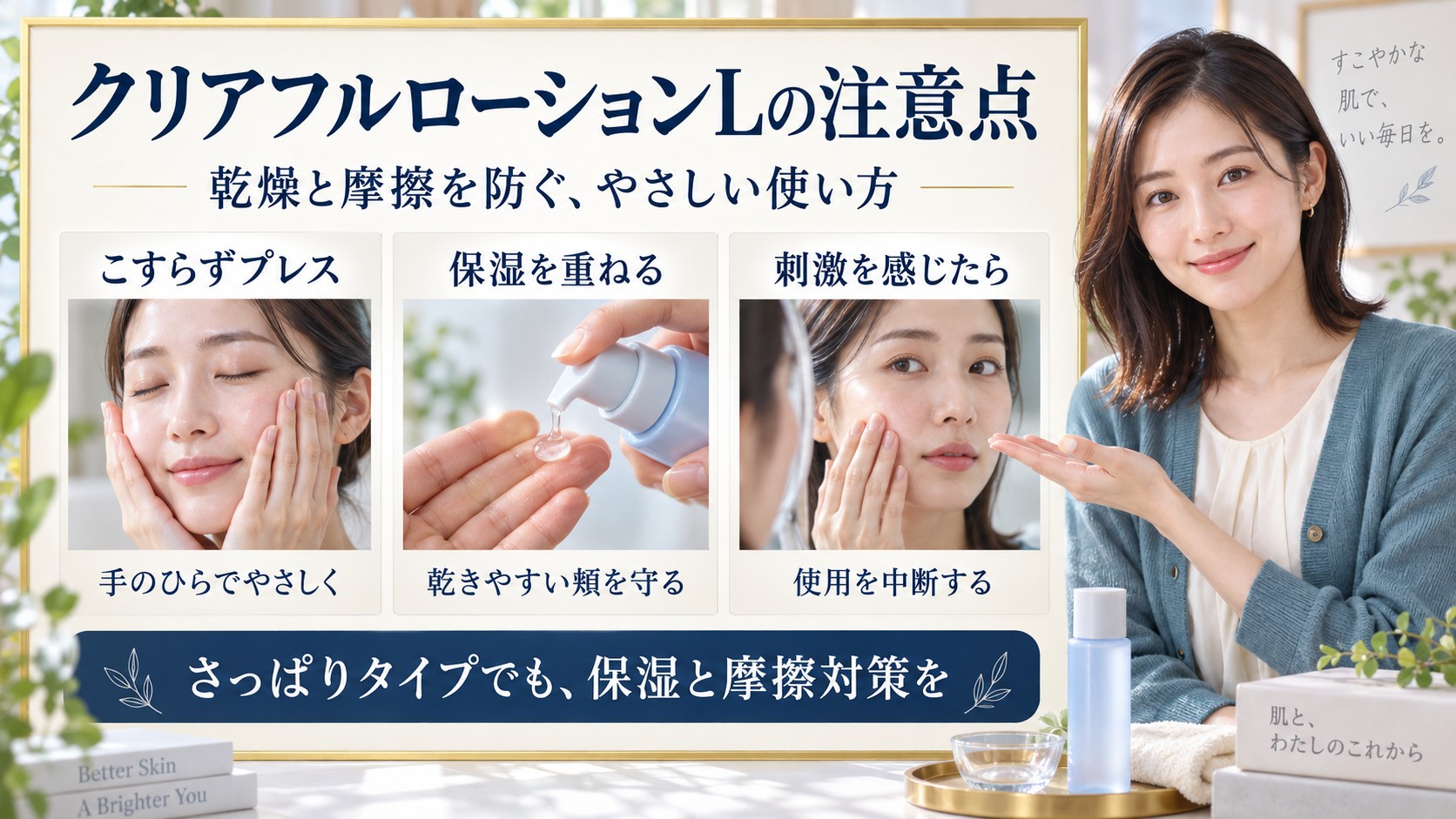 クリアフル ローションLの注意点｜量・触れ方・衛生面の見直し