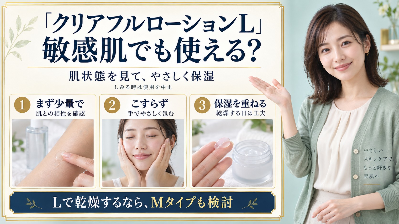 クリアフル ローションLは敏感肌向き?パッチテスト済みの読み方