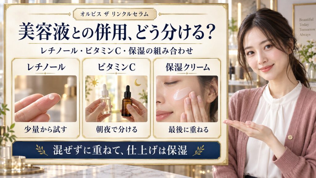 オルビスザリンクルセラムの併用の考え方と重ねる際の注意点