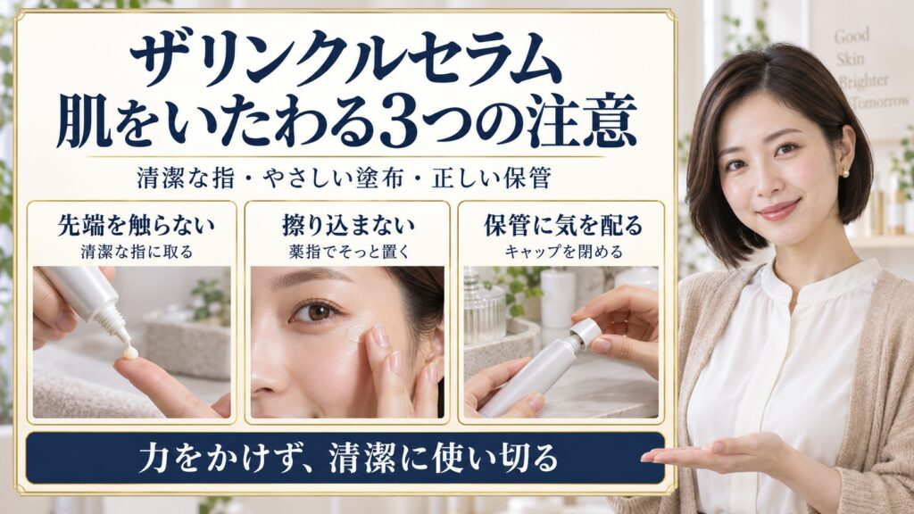 オルビスザリンクルセラムの注意点と肌トラブルを防ぐ使用法