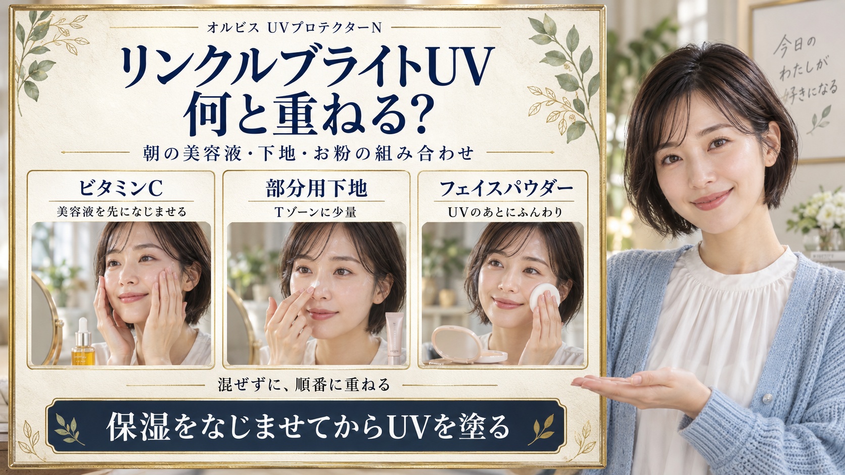 オルビスリンクルブライトUVの併用相性と朝の美肌組み合わせ術