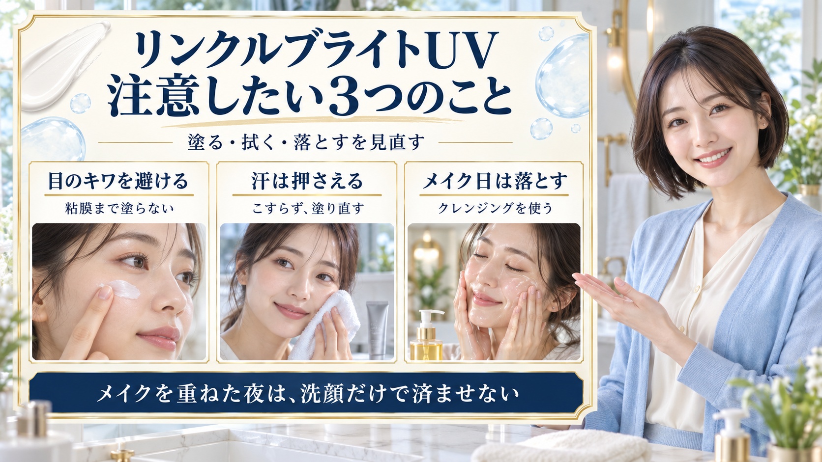 オルビスリンクルブライトUVの注意点と落とし残しを防ぐケア