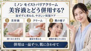 ミノンアミノモイストのモイストバリアクリームと相性の良い併用術