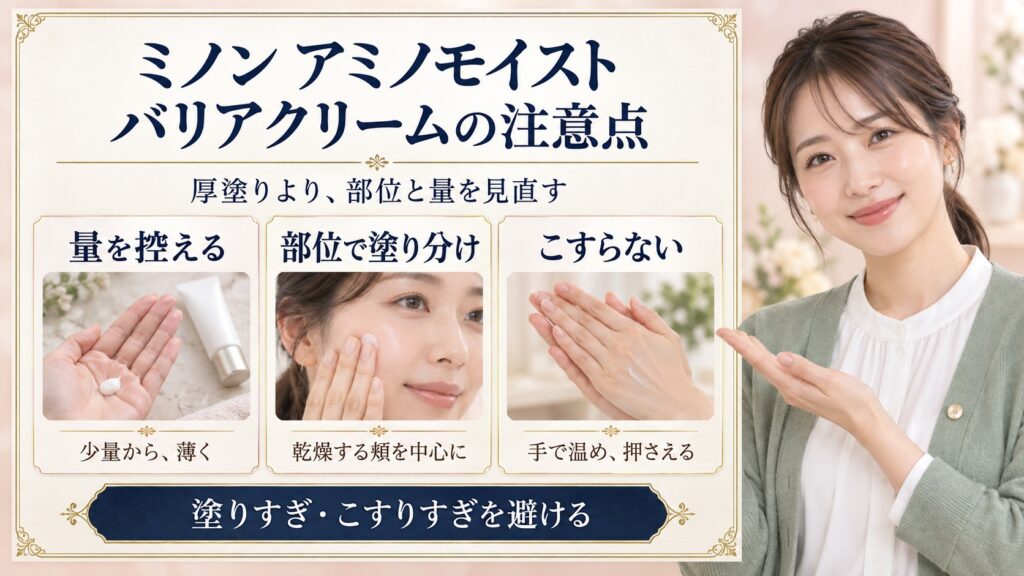 ミノンアミノモイストのモイストバリアクリームの注意点と安全な使い方