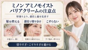 ミノンアミノモイストのモイストバリアクリームの注意点と安全な使い方