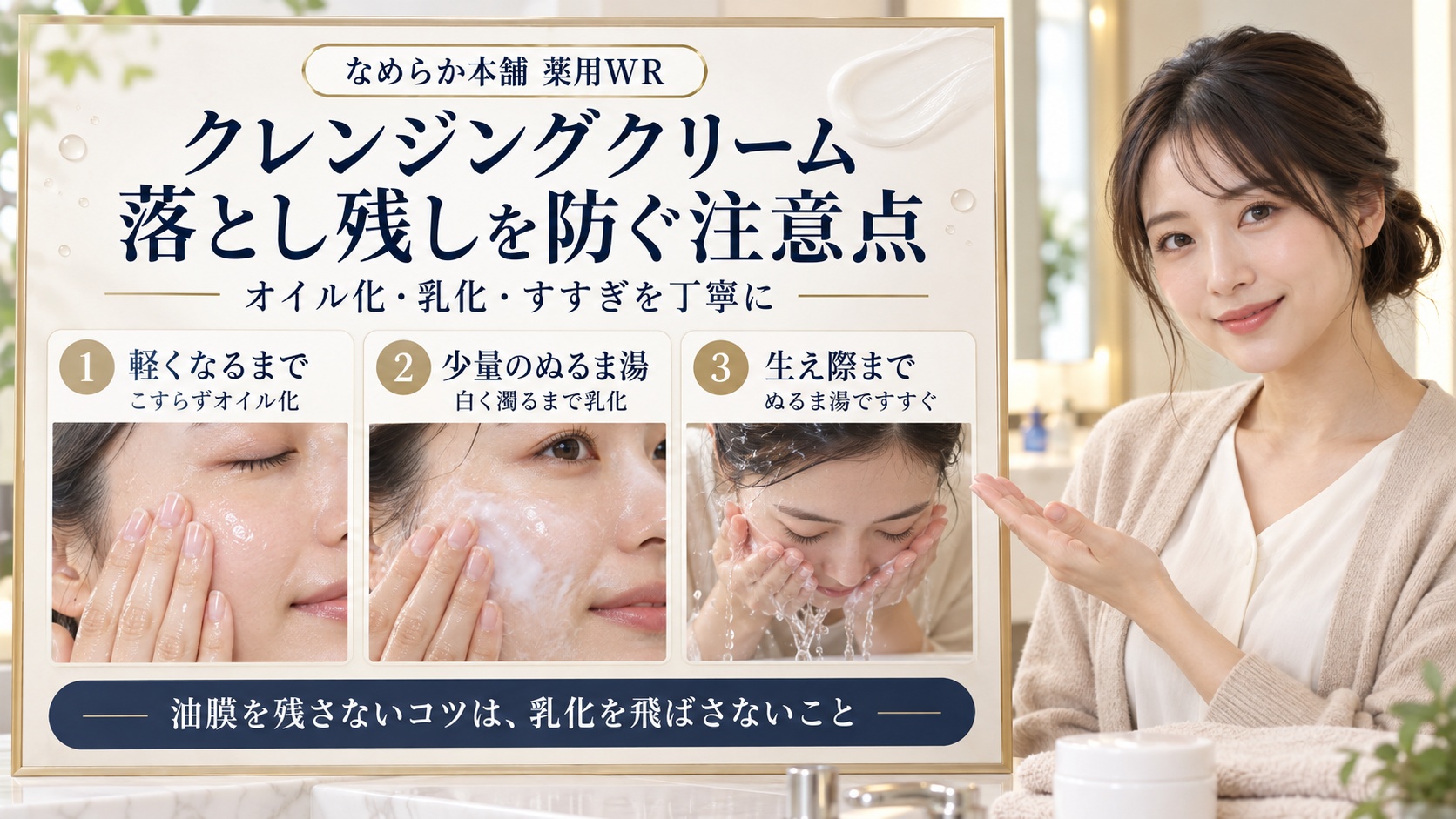 なめらか本舗薬用WRクレンジングクリームホワイトの注意点と対策